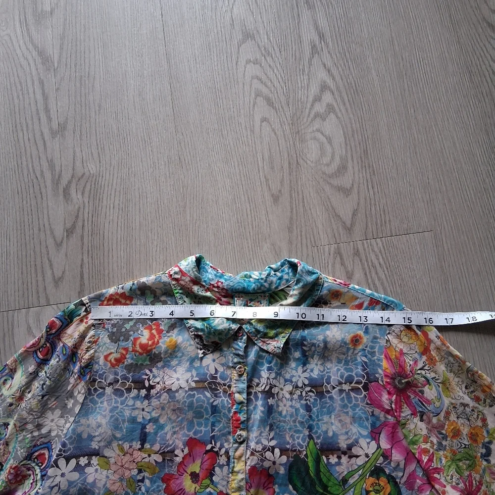 Johnny Was Milla Long Sleeve Floral Patchwork Blouse - Picture 11 of 16